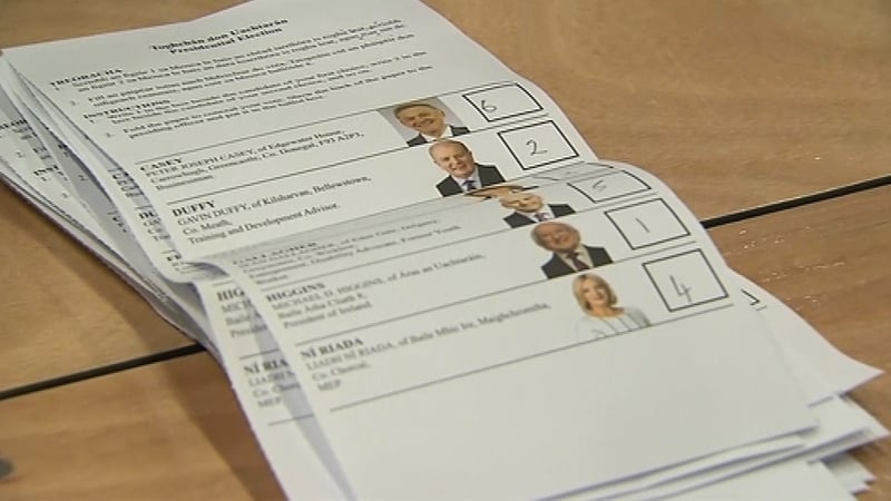 A ballot from the 2018 presidential election in Ireland. Photo: RTÉ