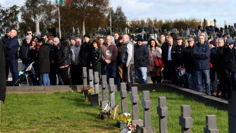 Hundreds of people gathered at Milltown Cemetery in Belfast to mark the 25th anniversary of the Shankill bomb