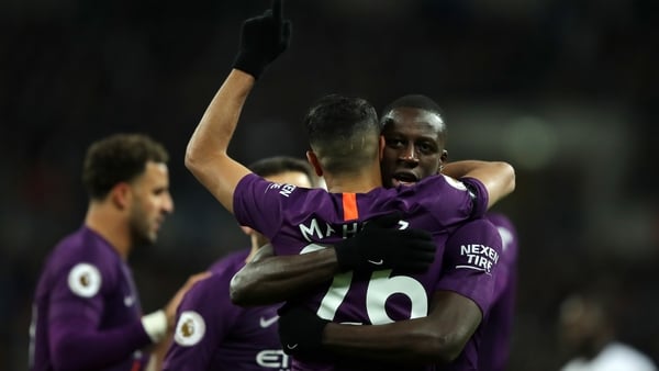 Riyad Mahrez celebrates his goal