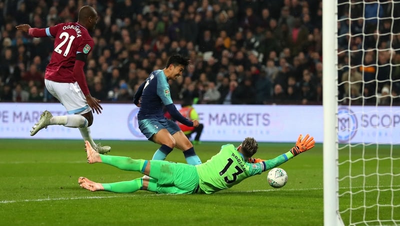 Son scores his team's second goal