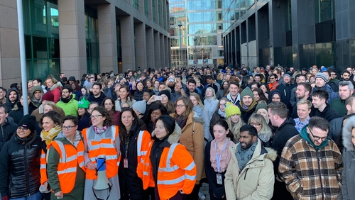 Staff in Dublin took part in the protest