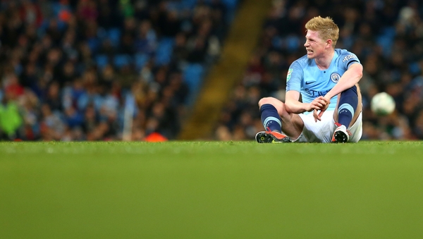 Kevin De Bruyne was injured late on