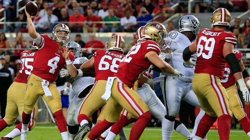 The incident happened before the San Francisco 49ers beat the Oakland Raiders