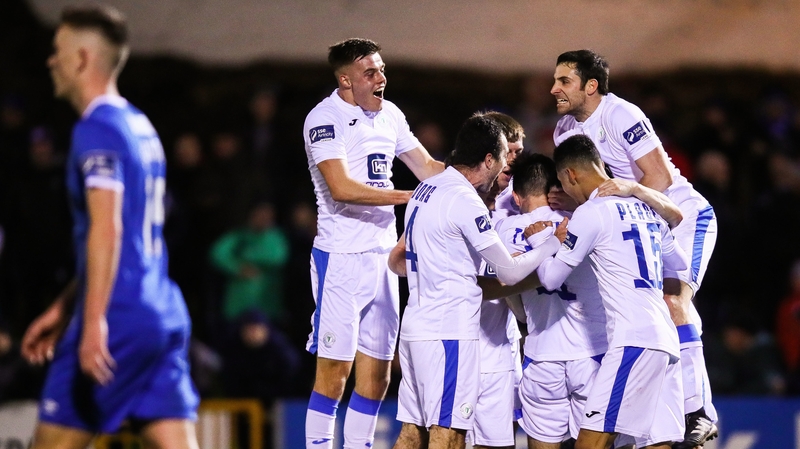 Mark Timlin celebrates scoring the opening goal