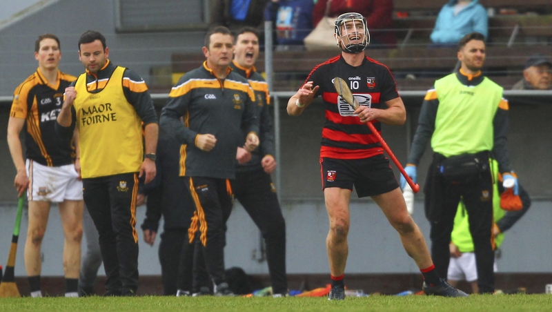 Pauric Mahony celebrates a late score in Ballygunner's win over Ballyea