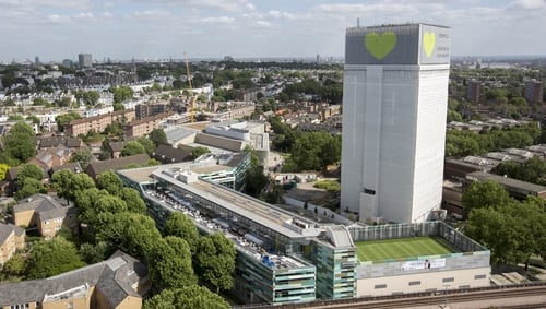 The fire at Grenfell Tower, which has since been covered in plastic sheeting, claimed 72 lives