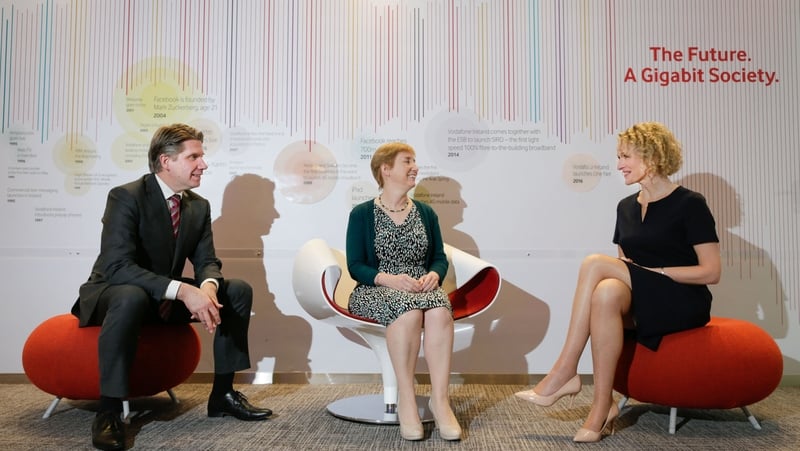 SFA Director Sven Spollen-Brehens, Vodafone Ireland Director of Enterprise Regina Moran and Abodoo Chief Digital Officer Louise O'Conor