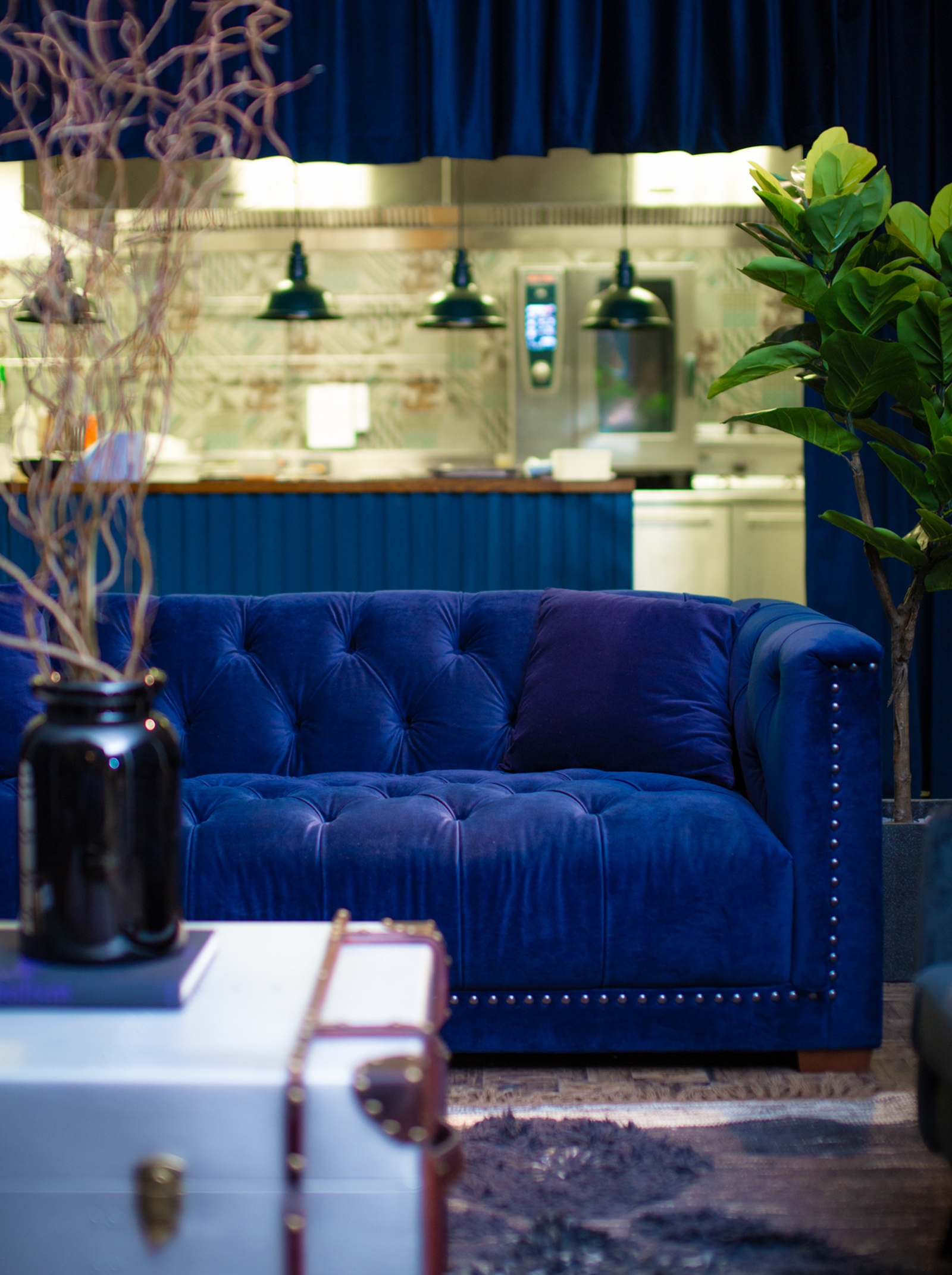 Plush velvets and soft lighting are proving popular with people who prefer staying in