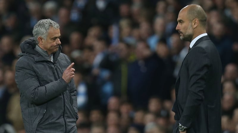 Jose Mourinho (R) and Pep Guardiola meet again this weekend