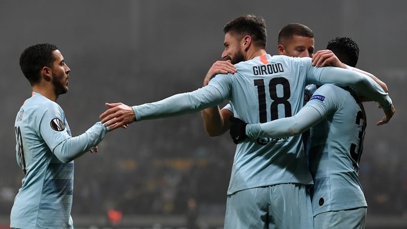 Olivier Giroud scored his first Chelsea goal in 794 minutes to help secure the win