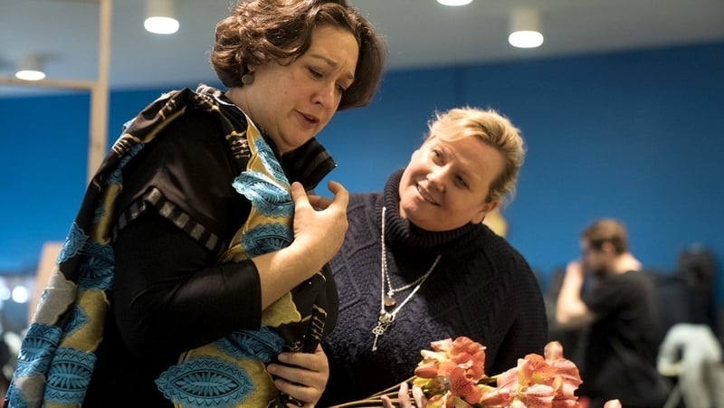 Orla Boylan and Imelda Drumm in rehearsals for Aida