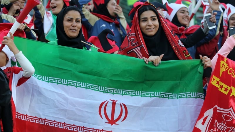 Female Persepolis fans ahead of this afternoon's Asian Champions League final