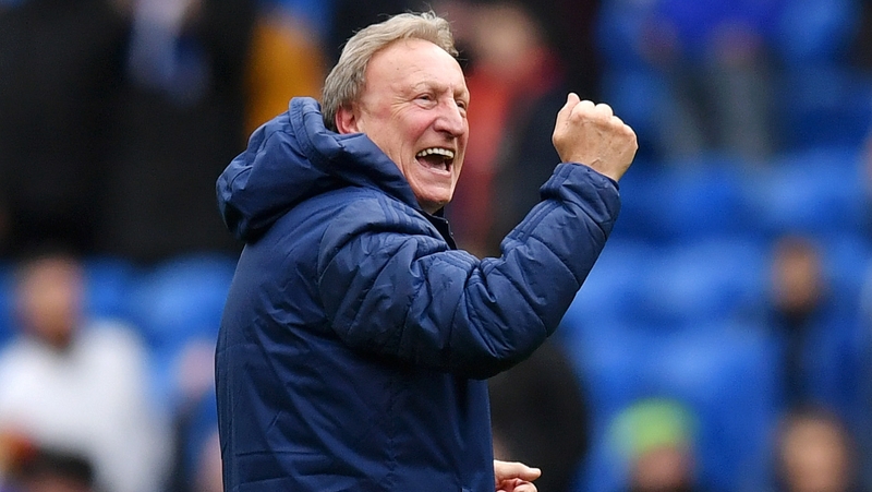 Neil Warnock celebrates Cardiff's dramatic victory