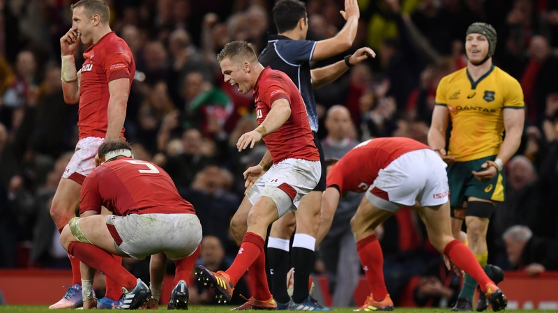 Gareth Anscombe celebrates at the final whistle