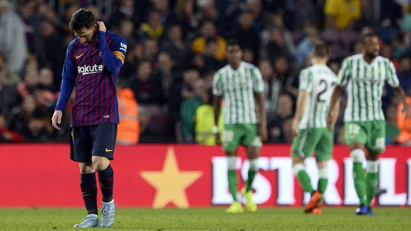 Leo Messi cuts a dejected figure at the Nou Camp