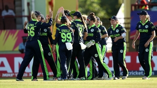 Ireland celebrating their opening wicket