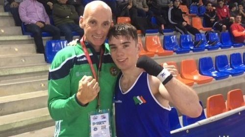 Kieran Molloy pictured with his father and team manager Stephen (photo courtesy of iaba.ie)
