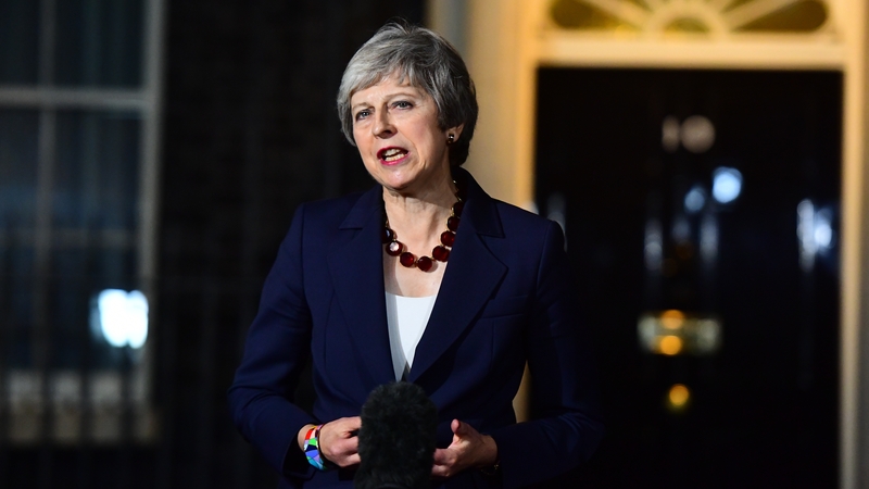 Speaking outside No 10, Mrs May said she believed the draft agreement was "the best that could be negotiated"