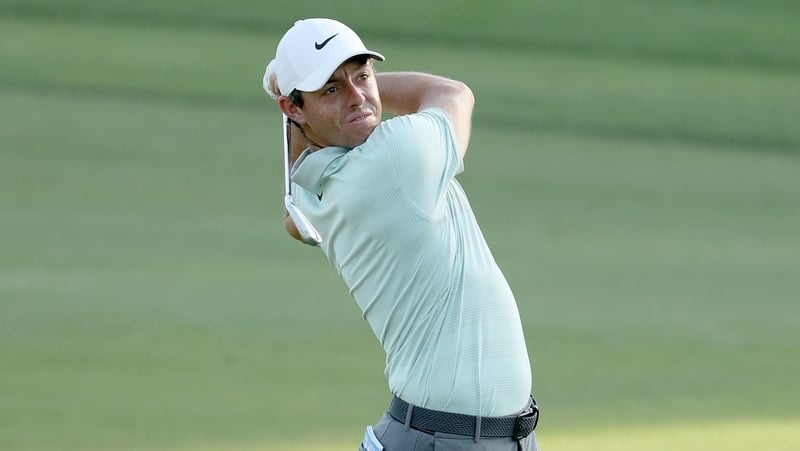 Rory McIlroy in action at the DP World Tour Championship in Dubai