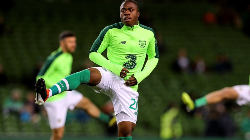The 18-year-old attacker stayed on the bench for Ireland's 0-0 draw