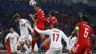 James Chester heads over for Wales