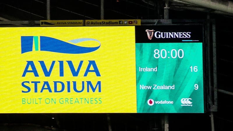 The scoreboard at the final whistle in Dublin