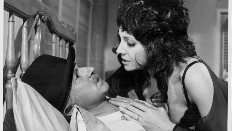 Actor John Bluthal in a scene from the TV series Never Mind the Quality, Feel the Width