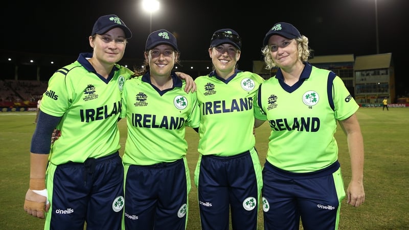 Clare Shillington, Isobel Joyce, Cecelia Joyce and Ciara Metcalfe pose following the announcement of their retirement