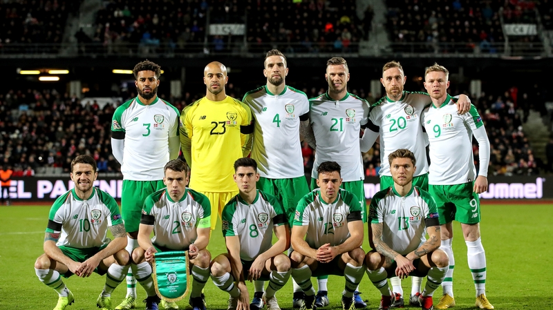 The Ireland team that faced Denmark