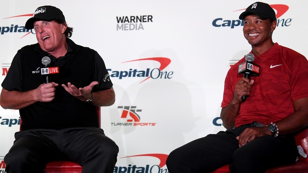 Phil Mickeslon and Tiger Woods