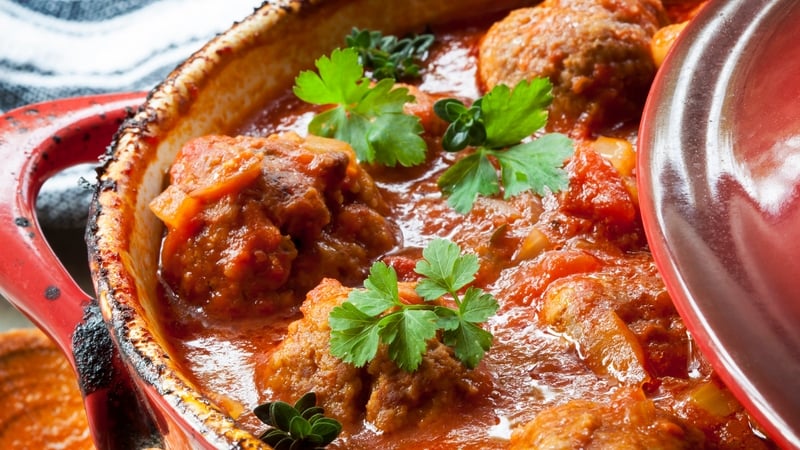 One Dish Meatball Supper