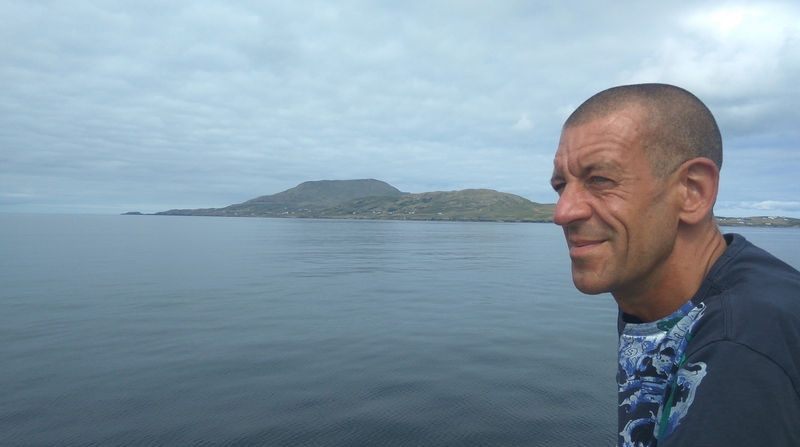 Diarmaid Ferriter on the boat to Clare Island earlier this year: his recent book, On the Edge, investigates our offshore islands.