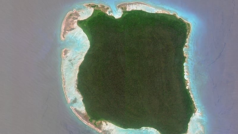 Foreigners and Indians are banned from going within 5km of the island (Image: Digital Globe via Getty)