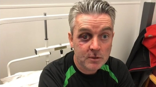 Referee Daniel Sweeney was taken to hospital after an incident in a match between Horseleap United and Mullingar Town
