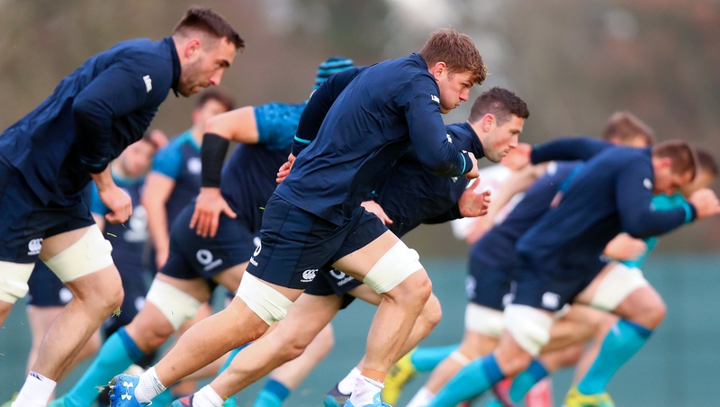 The Irish squad going through their paces prior to their final Autumn International