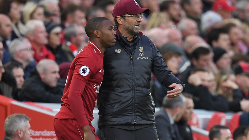 Daniel Sturridge (L) with manager Jurgen Klopp