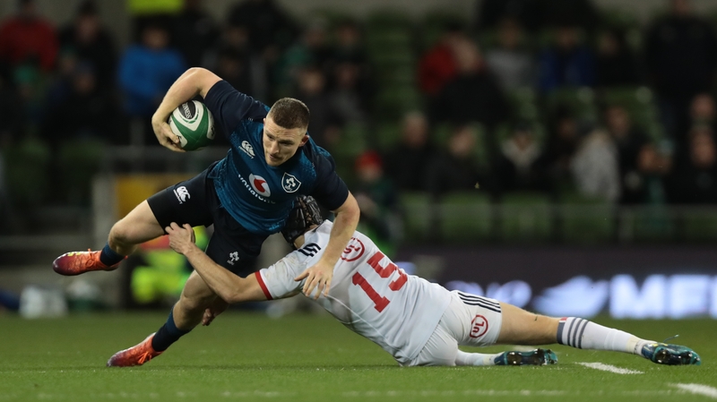 Andrew Conway scored a hat-trick in Ireland's 57-14 win over the USA in the Aviva Stadium last night
