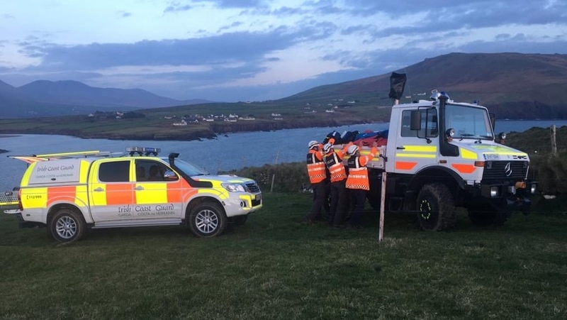 Following a two-hour rescue effort, the man has been taken to University Hospital Kerry (Credit: Dingle Coast Guard)