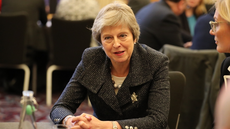 Theresa May was speaking in Belfast