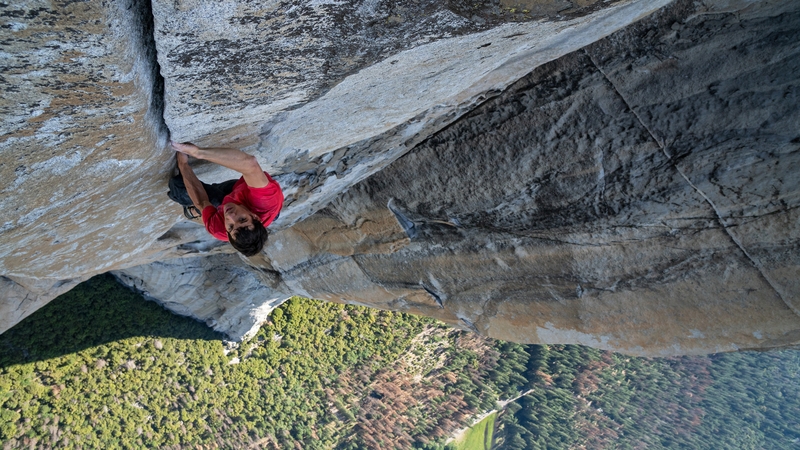 Free Solo - Alex Honnold climbing El Capitan in Yosemite National Park in the US