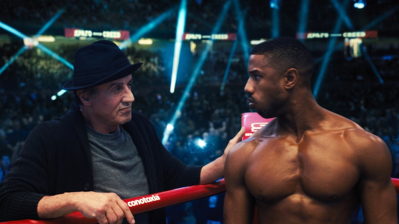 Sylvester Stallone and Michael B Jordan in Creed II