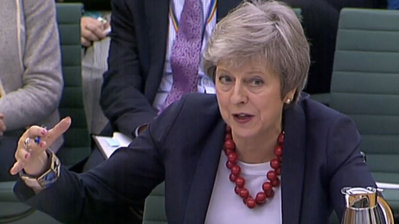 Theresa May was speaking at a parliamentary committee this morning