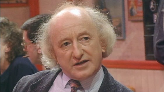 Michael D Higgins in the 'Nighthawks' diner (1988)