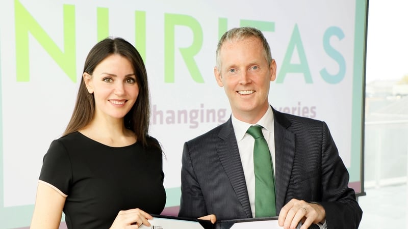 Nuritas founder Dr Nora Khaldi and EIB vice president Andrew McDowell