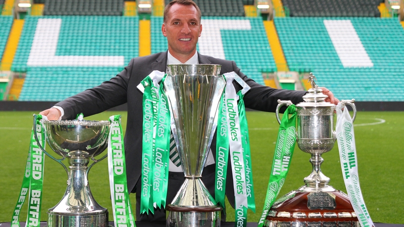 Rodgers' side won all three domestic trophies on offer in both of the two previous seasons