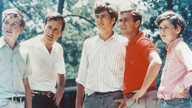 Bush is pictured with four of his sons (L-R) Neil, Jeb, George W and Marvin