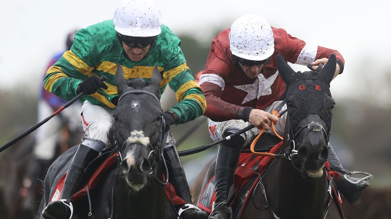 Davy Russell on Delta Work (R) wins from Barry Geraghty on Le Richebourg