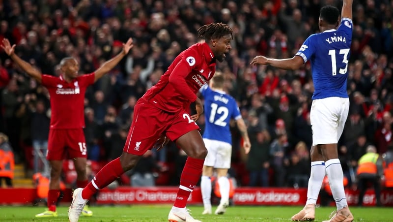 Divock Origi celebrates the winner