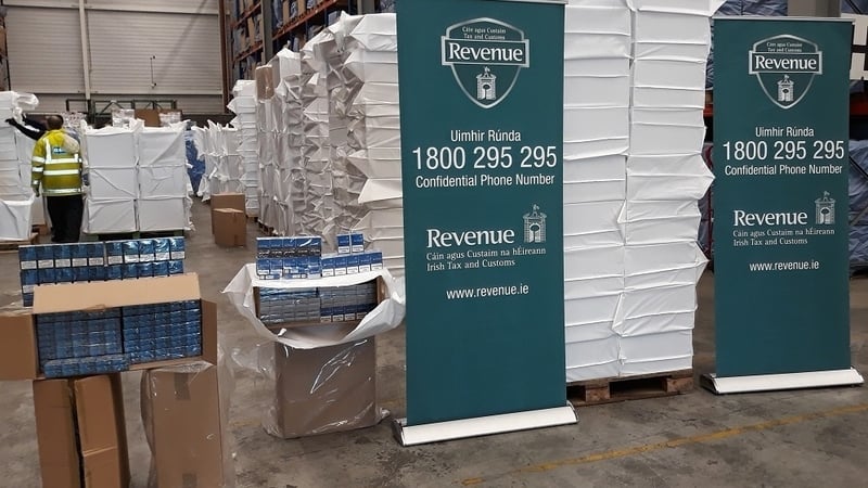 The seized cigarettes were branded Mayfair and Richmond and represented a potential loss to the exchequer of €3.3m
