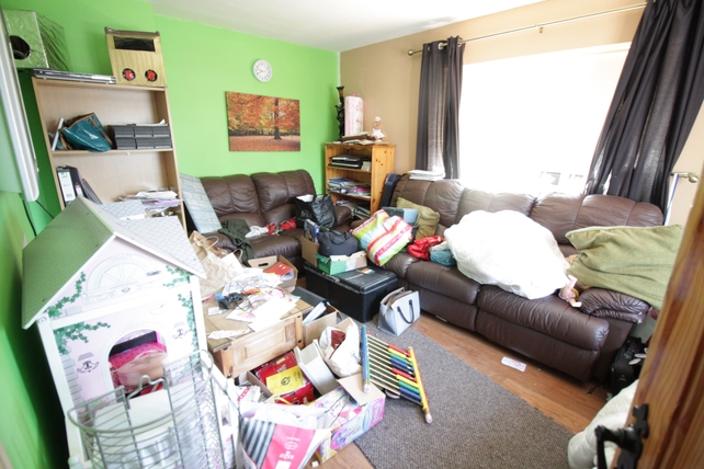 Before: Dark and overwhelming, the living room was a place of stress